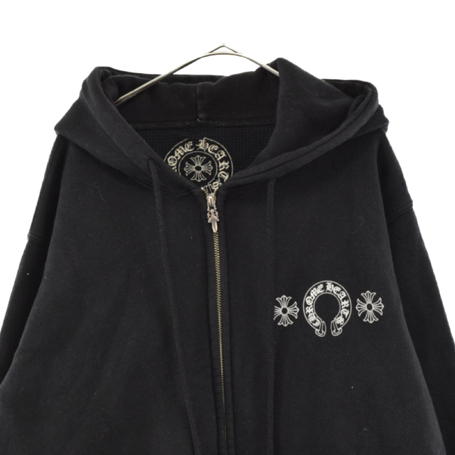 CHROME HEARTS クロムハーツ THRML HD ZIP/裏地サーマルジップ CHプラスプリントダガージップアップパーカー L ブラック