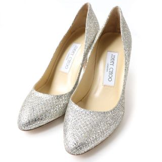 ジミーチュウ(JIMMY CHOO)の未使用品☆定価77000円 正規品 JIMMY CHOO ジミーチュウ 247GILBERT アーモンドトゥ グリッターパンプス SV×GD 36 伊製 箱・保存袋付き J09-st30301-671(ハイヒール/パンプス)