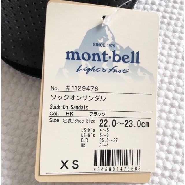 mont-bell・モンベル◆ソックオンサンダル・登山・キャンプ◆ブラック・XS 2
