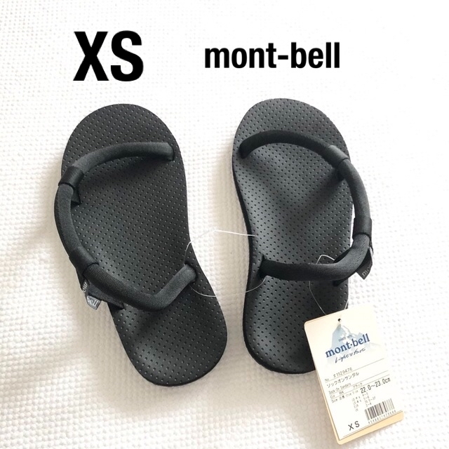 mont-bell・モンベル◆ソックオンサンダル・登山・キャンプ◆ブラック・XS