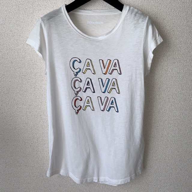 Zadig&Voltaire(ザディグエヴォルテール)の激安！ZADIG&VOLTAIRE 完売CAVA プリントTシャツ半袖カットソー レディースのトップス(カットソー(半袖/袖なし))の商品写真