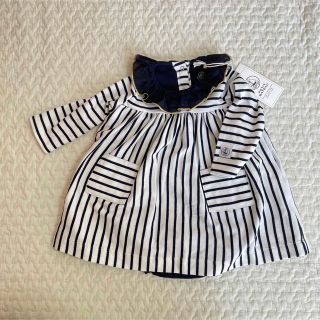 プチバトー(PETIT BATEAU)の【新品未使用】PETITBATEAU ロンパース 6m(ロンパース)