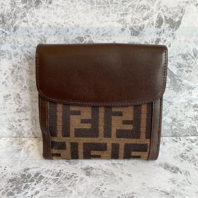 極美品 フェンディ FENDI ズッキーノ 二つ折財布