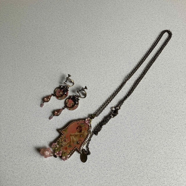 ミハエルネグリン 天使モチーフ セットアップ ネックレス イヤリング