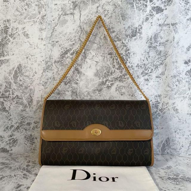 Dior ディオール ハニカム チェーンショルダーバック ブラック レザー