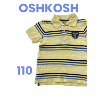 オシュコシュ(OshKosh)の110【オシュコシュ】ポロシャツ　さわやかストライプ　黄色　半袖　Tシャツ(Tシャツ/カットソー)