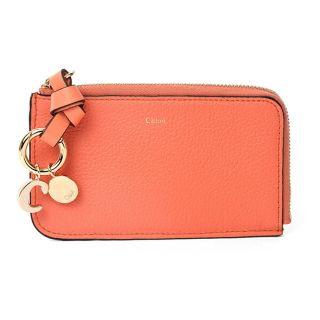 クロエ(Chloe)の新品 クロエ Chloe カードケース アルファベット フレミングコーラル(名刺入れ/定期入れ)