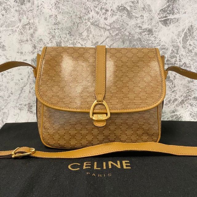 CELINE セリーヌ ショルダーバッグ マカダム トリオンフ レザー 金具本革PVC付属品