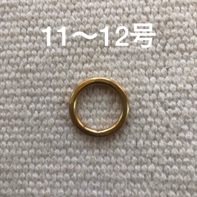 ②ハンドメイド　鍛金　真鍮　指輪　太め　レディース　メンズ　11号　12号 レディースのアクセサリー(リング(指輪))の商品写真
