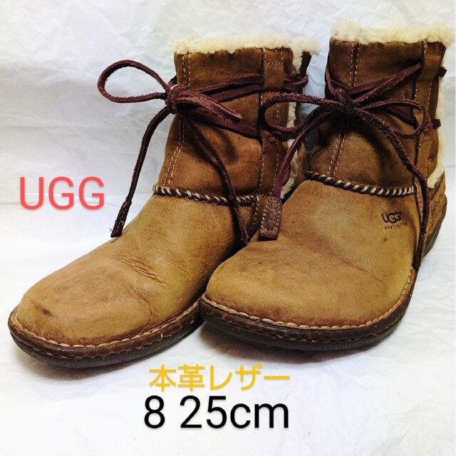 UGG AUSTRALIA(アグオーストラリア)のUGG  AUSTRALIA　コーブ　シアリング&レザー ラバーソール 25cm レディースの靴/シューズ(ブーツ)の商品写真