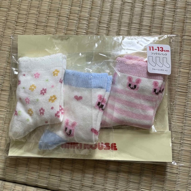 mikihouse(ミキハウス)のmiki HOUSE クルーソックス3足パック　11-13cm 新品 キッズ/ベビー/マタニティのこども用ファッション小物(靴下/タイツ)の商品写真