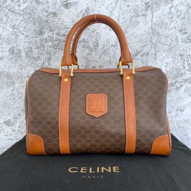 CELINE セリーヌ マカダム トリオンフ レザー ボストン ミニ-