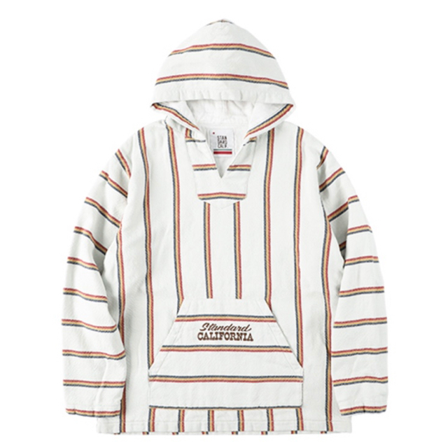 STANDARD CALIFORNIA(スタンダードカリフォルニア)のSD Stripe Comfortable Baja Hoodie ナチュラルM メンズのトップス(パーカー)の商品写真