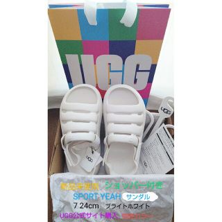 アグ(UGG)のショッパー付き　UGG W SPORT YEAH BRIGHT WHITE　24(サンダル)