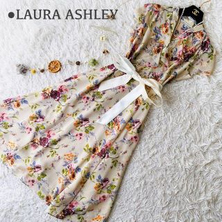 ローラアシュレイ リボンベルト マキシワンピース/ロングワンピース