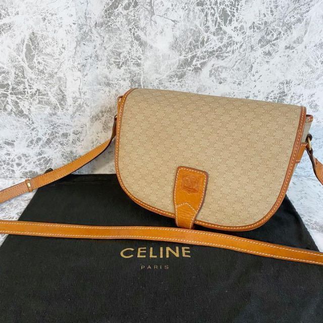 【セリーヌCELINE 】マカダム柄 トリオンフ 斜めがけショルダーバッグ