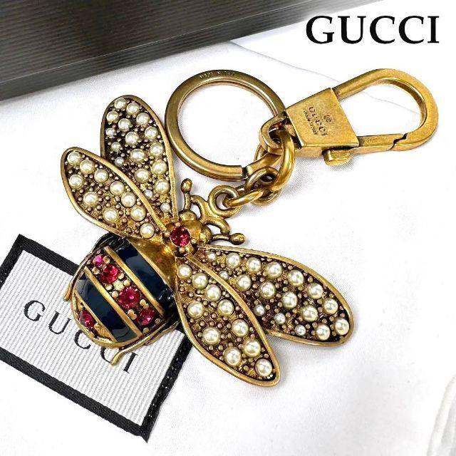 ☆極美品☆GUCCI キーホルダー キーリング クイーンマーガレット ハチ