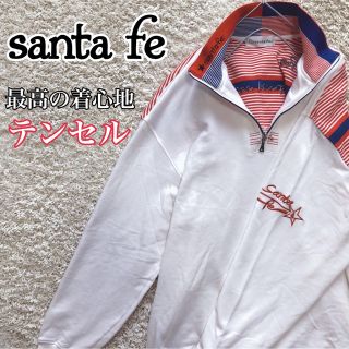 サンタフェ(Santafe)の【人気のカラー】サンタフェ ハーフジップ スウェット 刺繍 ロゴ 長袖 白 (スウェット)