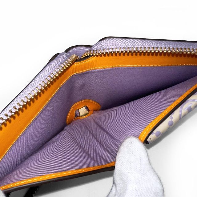 ☆極美品☆トリーバーチ 二つ折り財布 Tモノグラム ラベンダー バイ