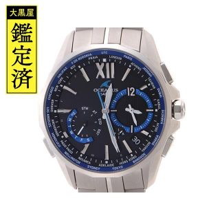 カシオ(CASIO)のカシオ　オシアナス・マンタ　 電波時計　ブラック×ブルー文字盤　【436】(腕時計(アナログ))