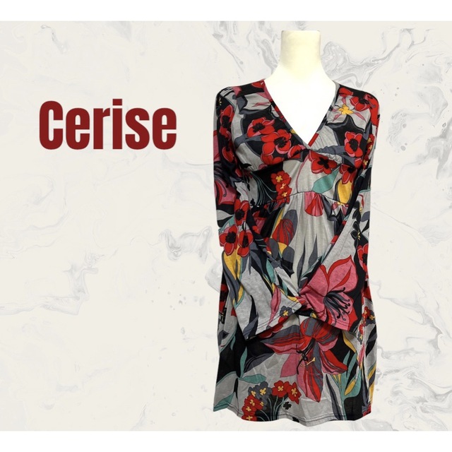 【Cerise】brun levre 花柄　派手　チュニック  ワンピース　新品 レディースのワンピース(ひざ丈ワンピース)の商品写真