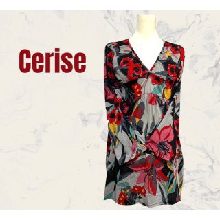 【Cerise】brun levre 花柄　派手　チュニック  ワンピース　新品(ひざ丈ワンピース)