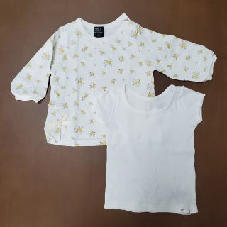 プティマイン(petit main)の花柄ロンT80　半袖インナー80(Ｔシャツ)