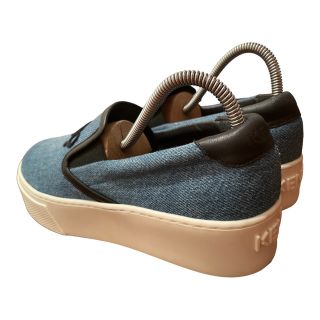 【美品】KENZO ロゴ厚底スニーカー デニム生地ローファー 激レア 23相当