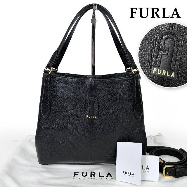 ☆極美品☆フルラ ダフネ 2way ショルダーバッグ ハンドバッグ 黒