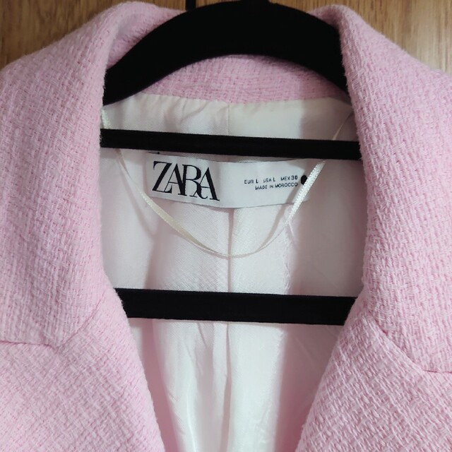 ZARA(ザラ)のZARA サマーツイードジャケット ピンク レディースのジャケット/アウター(テーラードジャケット)の商品写真