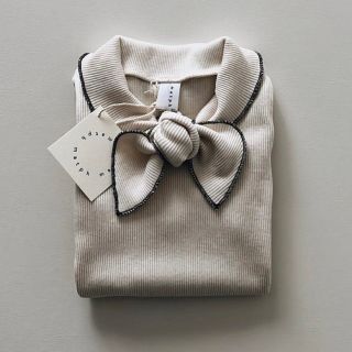 キャラメルベビー&チャイルド(Caramel baby&child )のmatph  bowtie tee  /マトフ　キナリ　墨黒(Tシャツ/カットソー)