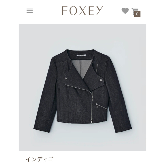 foxey フォクシー 今期 デニム ライダースジャケット 38 未使用 【 大 