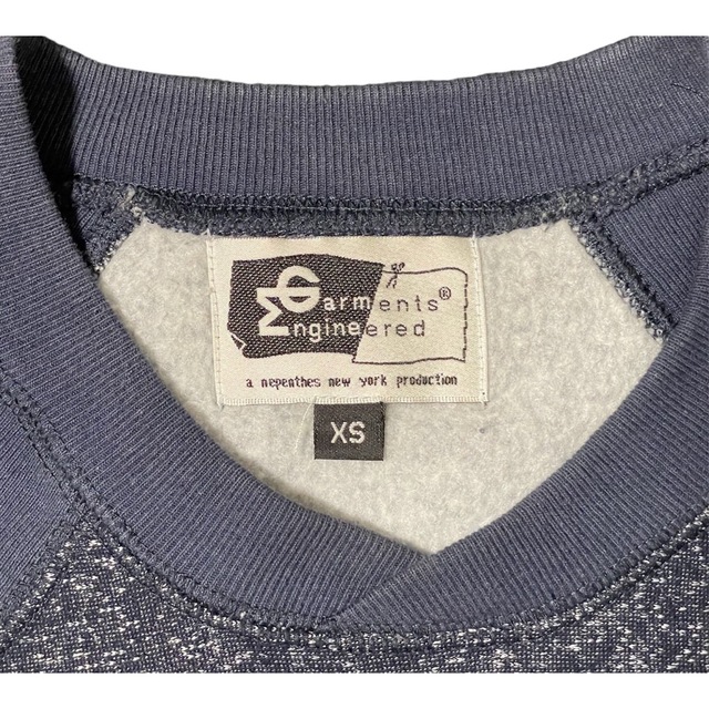 Engineered Garments(エンジニアードガーメンツ)のXS ENGINEERED GARMENTS ネイビー スウェットトレーナー メンズのトップス(スウェット)の商品写真