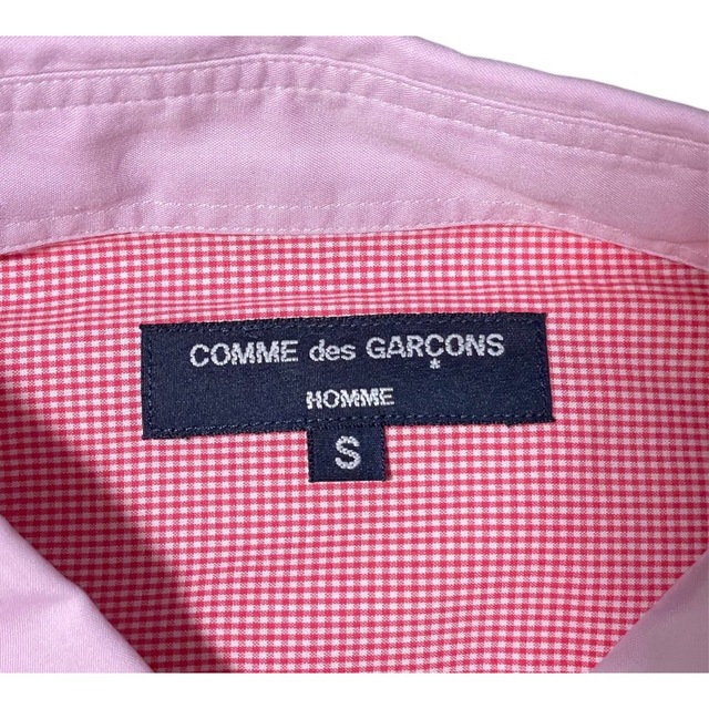 S COMME des GARCONS HOMME ピンク チェック 長袖シャツ