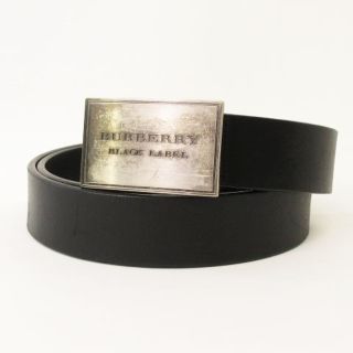 バーバリーブラックレーベル(BURBERRY BLACK LABEL)のバーバリーブラックレーベル ベルト プレート バックル トップ式 レザー 黒(ベルト)