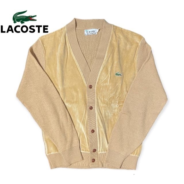 70s ビンテージ IZOD LACOSTE ニット カーディガン 糸巻きタグ