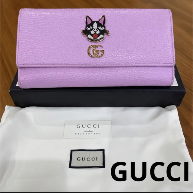 Gucci(グッチ)のused グッチ 長財布 GGマーモント レザー ポスコ ピンク レディースのファッション小物(財布)の商品写真