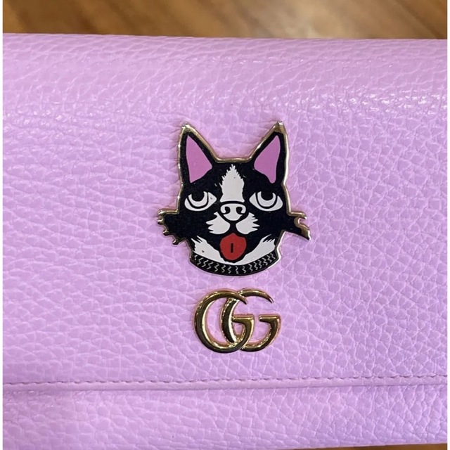 Gucci(グッチ)のused グッチ 長財布 GGマーモント レザー ポスコ ピンク レディースのファッション小物(財布)の商品写真