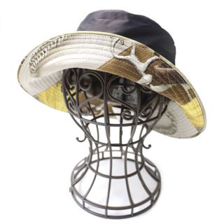 エルメス(Hermes)の未使用品☆正規品 HERMES エルメス CHAPEAU LOLA 裏地シルク100％ シルク混ハット/バケットハット/帽子 ダークブラウン 58 フランス製　J02-st30303-051(ハット)