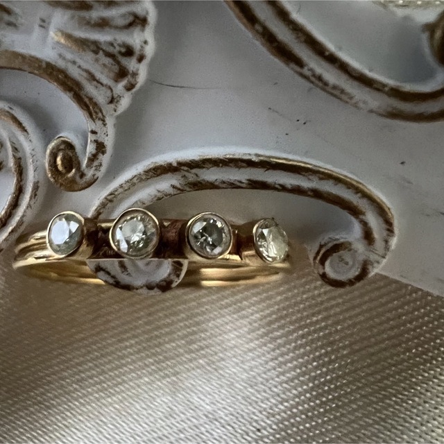 14KGF 天然イエローダイヤモンドスタッキングリング レディースのアクセサリー(リング(指輪))の商品写真