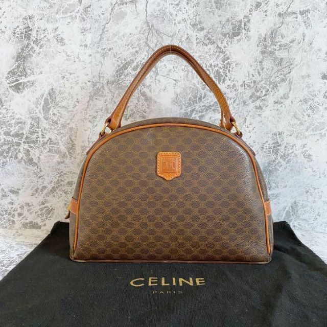 極美品 CELINE セリーヌ マカダム トリオンフ レザー ハンドバッグ