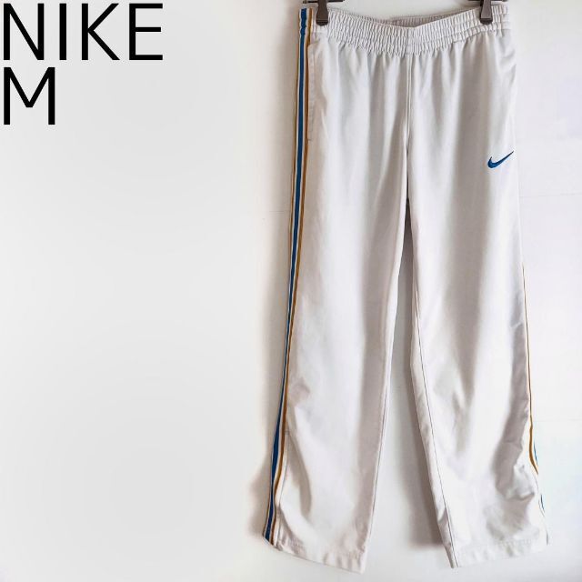 NIKE ナイキ トラックパンツ サイドライン M ホワイト 白 青 黄色 刺繍