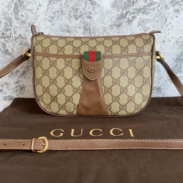 Gucci - 美品 オールドグッチ シェリーラインショルダーバッグ GG柄 ...