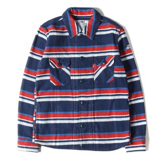 ティーエムティー(TMT)のTMT ティーエムティー シャツ ネイティブボーダー ブランケットシャツ NATIVE BORDER BLANKET SHIRTS 17SS ネイビー レッド 紺赤 M トップス カジュアルシャツ 長袖 【メンズ】【中古】(シャツ)