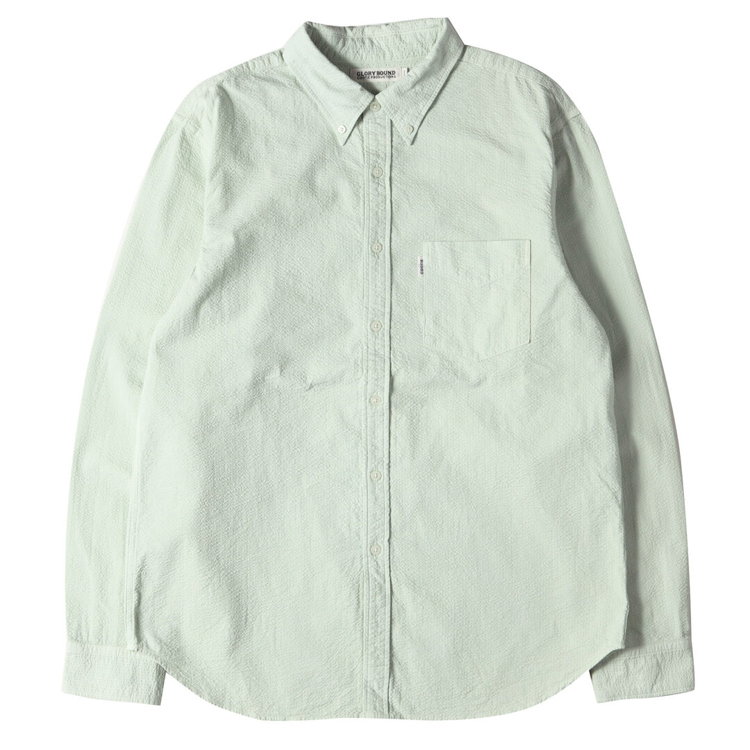 COOTIE クーティー シャツ シアサッカー ボタンダウンシャツ Seersucker L/S Button Down Shirt 17SS ライム L トップス カジュアルシャツ 長袖 【メンズ】