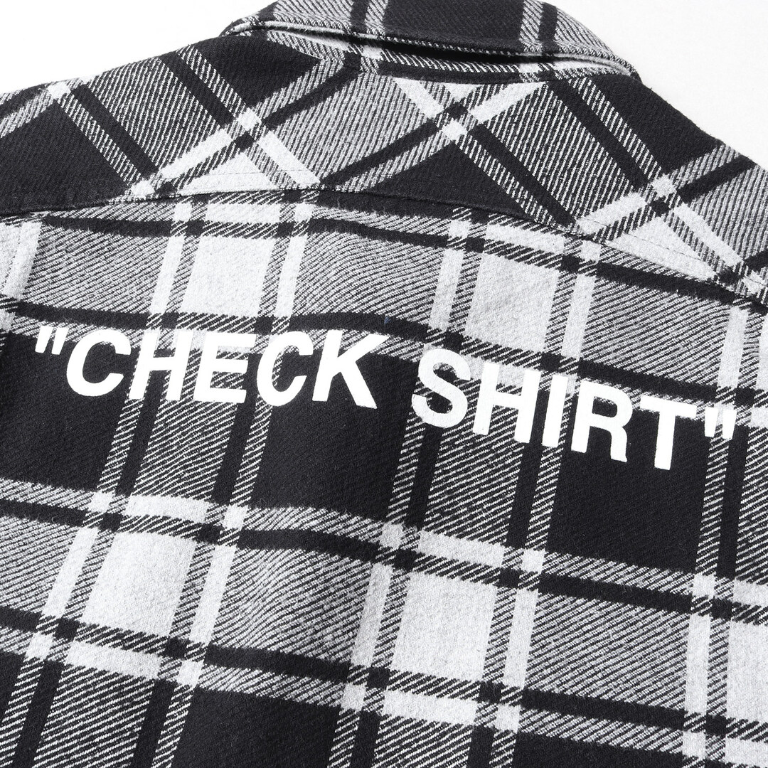 OFF-WHITE OFF-WHITE オフホワイト シャツ バックロゴ ヘビー チェック フランネルシャツ QUOTE FLANNEL  SHIRT 18AW ブラック グレー 黒 灰 S イタリア製 トップス カジュアルシャツ 長袖 【メンズ】【中古】の通販 by  ブランド古着のBEEGLE by BooBee ラクマ店｜オフ ...