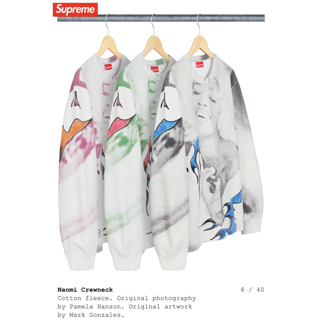 Supreme(シュプリーム)のSUPREME Naomi Crewneck 【Mサイズ／未使用】 メンズのトップス(スウェット)の商品写真