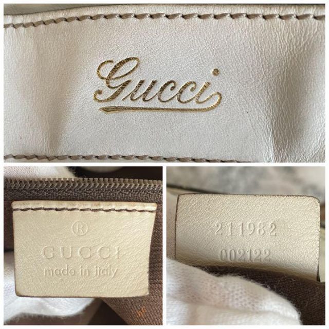 Gucci(グッチ)のGUCCI グッチ トートバッグ GG柄 キャンバス ホワイト ベージュ レディースのバッグ(トートバッグ)の商品写真