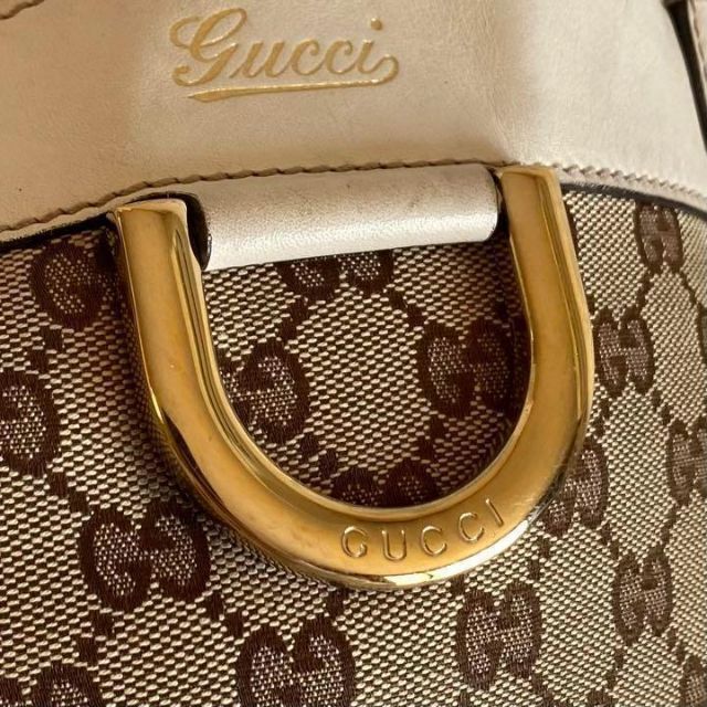 Gucci(グッチ)のGUCCI グッチ トートバッグ GG柄 キャンバス ホワイト ベージュ レディースのバッグ(トートバッグ)の商品写真