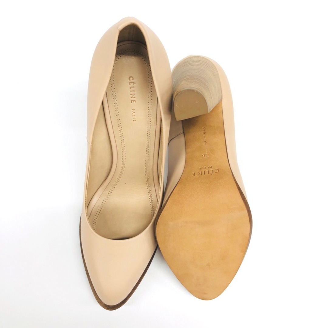 Vintage セリーヌ CELINE パンプス ゴールド金具 カーフレザー ヒール シューズ 靴 レディース 35(22cm相当) ブラウン
